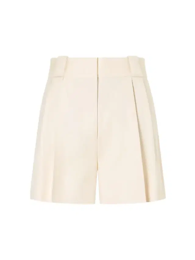 Blazé Milano Danae Mid-rise Pleated Canvas Shorts