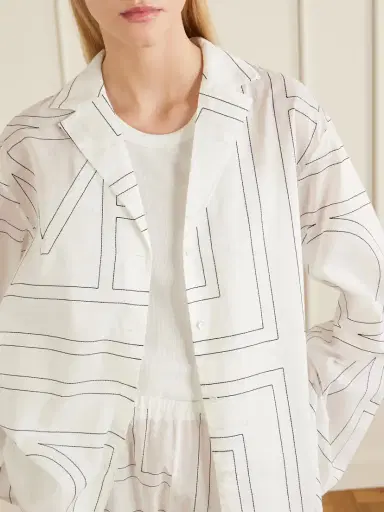TOTEME Embroidered Organic Cotton And Lyocell-blend Shirt | Thumbnail 5 TOTEME Embroidered Organic Cotton And Lyocell-blend Shirt | Thumbnail 5