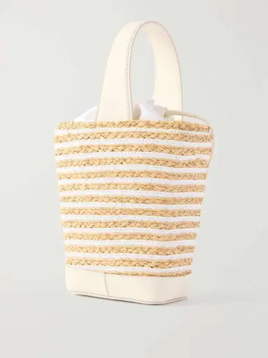 Roger Vivier Viv' Skate Embellished Leather-trimmed Striped Woven Raffia Clutch | Thumbnail 4 Roger Vivier Viv' Skate Embellished Leather-trimmed Striped Woven Raffia Clutch | Thumbnail 4