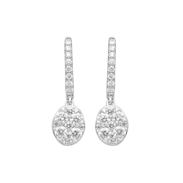 Ina Mar Ina Mar 14K White Gold Diamond Drop Earrings by The Solist