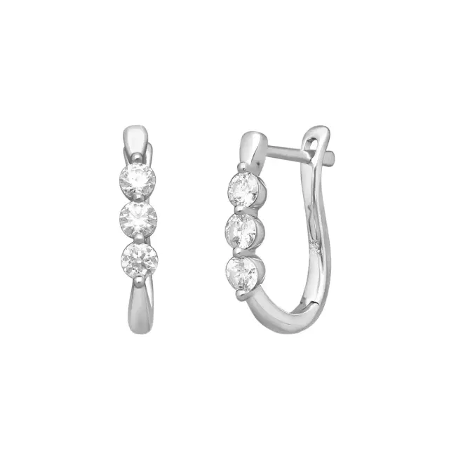Ina Mar Ina Mar 14K White Gold Round Diamond Earrings by The Solist