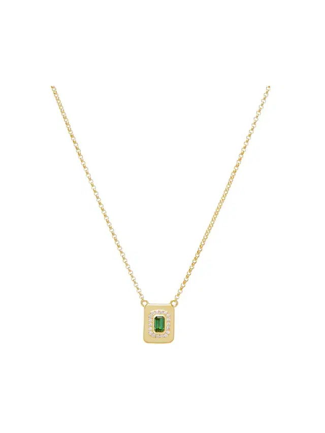 aligrace Tourmaline and Diamond Nugget Necklace