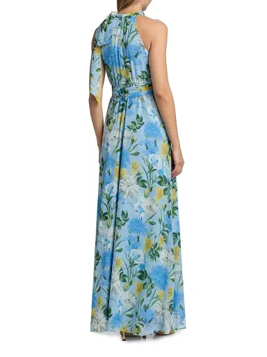 SACHIN & BABI Women's Diana Floral Chiffon Maxi Dress - Sunshine And Sea Serenade - Size 8 | Thumbnail 5