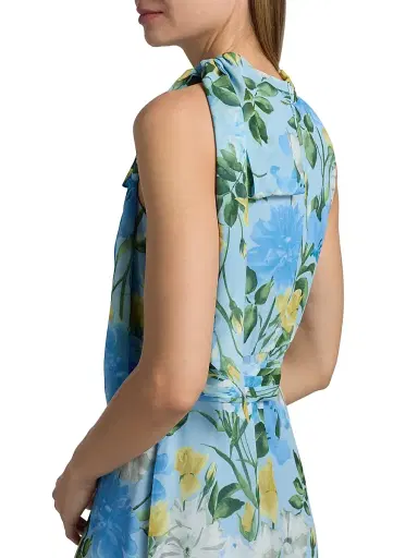 SACHIN & BABI Women's Diana Floral Chiffon Maxi Dress - Sunshine And Sea Serenade - Size 8 | Thumbnail 6
