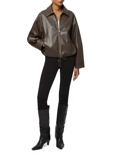 Apparis Women's Ada Faux Leather Jacket - Deep Brown - Size XL | Thumbnail 2