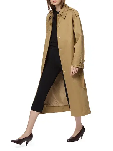 Apparis Women's Joan Cotton-Blend Trench Coat - Olive - Size XL | Thumbnail 2