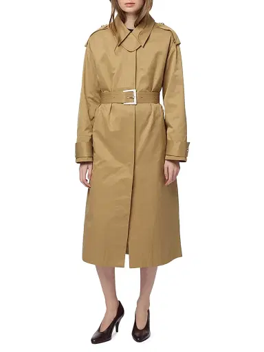 Apparis Women's Joan Cotton-Blend Trench Coat - Olive - Size XL | Thumbnail 3