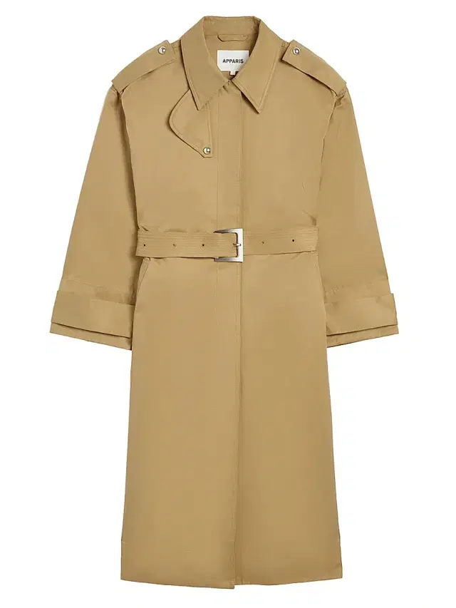 Apparis Women's Joan Cotton-Blend Trench Coat - Olive