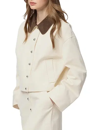 Apparis Women's Ella Canvas Cropped Jacket | Thumbnail 2 Apparis Women's Ella Canvas Cropped Jacket | Thumbnail 2