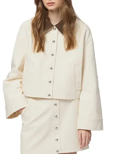Apparis Women's Ella Canvas Cropped Jacket | Thumbnail 3 Apparis Women's Ella Canvas Cropped Jacket | Thumbnail 3