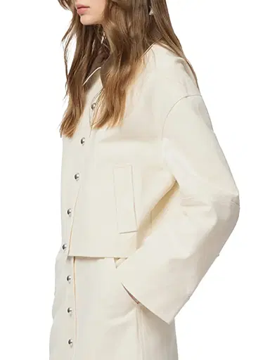 Apparis Women's Ella Canvas Cropped Jacket | Thumbnail 4 Apparis Women's Ella Canvas Cropped Jacket | Thumbnail 4