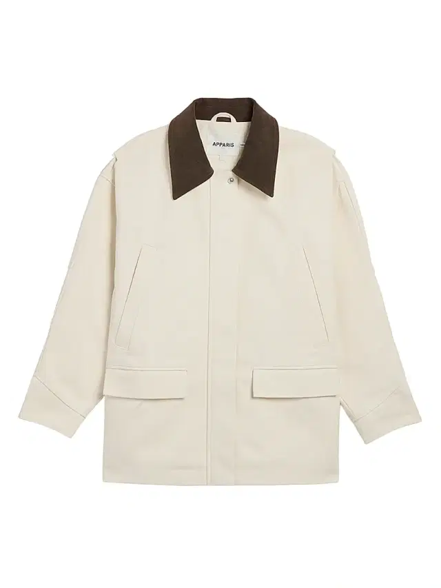 Apparis Women's Clive Canvas Workwear Jacket - Off White And Dark Brown