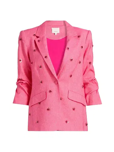 Cinq à Sept Women's Kylie Wildflower Pailette Blazer - Azalea | Thumbnail 1 Cinq à Sept Women's Kylie Wildflower Pailette Blazer - Azalea | Thumbnail 1