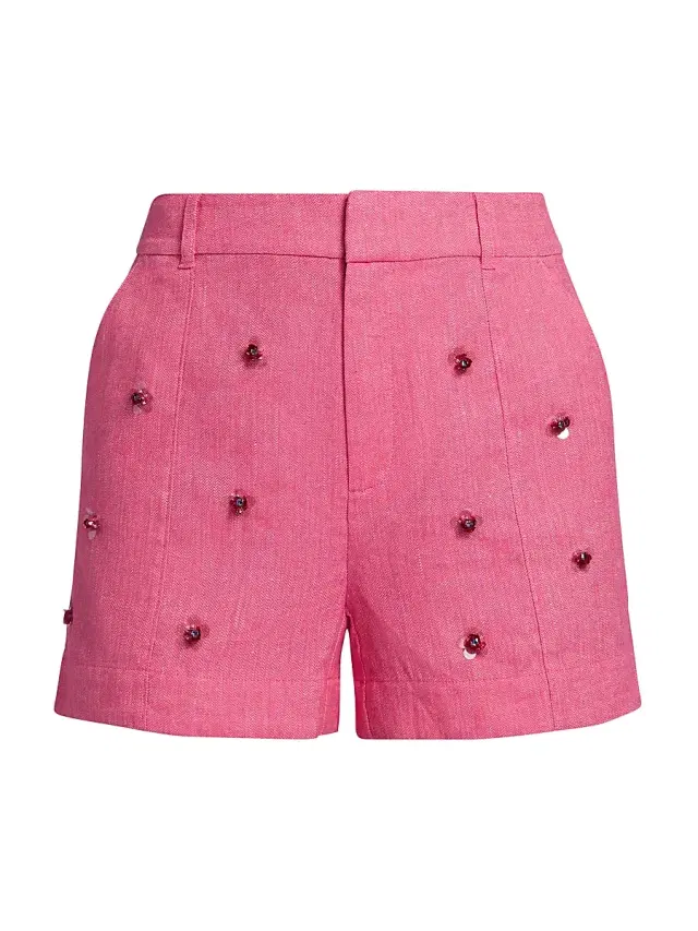Cinq à Sept Women's Tora Wildflower Paillette Shorts - Azalea