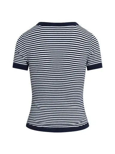 Favorite Daughter Women's The Foundation Striped T-Shirt - Navy White Stripe - Size XL | Thumbnail 3