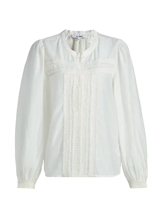 Re/done Women's Tate Lace-Trim Cotton-Silk Voile Blouse -