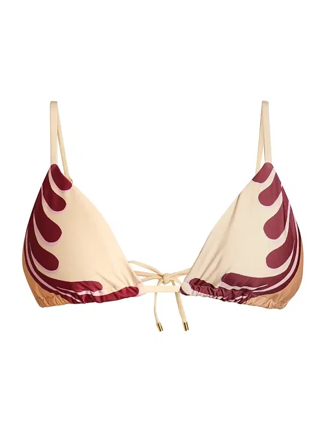 Farm Rio Women's Arabesc Soft Triangle Bikini Top - Soft Yellow