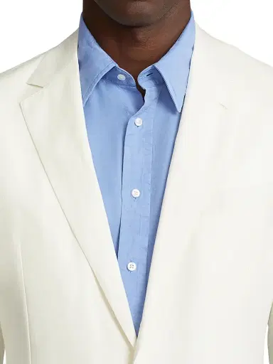 Ralph Lauren Purple Label Men's Hadley Hand-Tailored Silk-Linen Jacket - Classic Cream - Size 54 | Thumbnail 6
