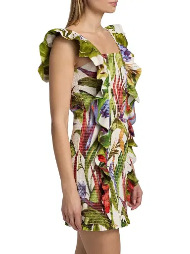 Farm Rio Women's Florart Sand Linen Minidress - Sand - Size XL | Thumbnail 4 Farm Rio Women's Florart Sand Linen Minidress - Sand - Size XL | Thumbnail 4