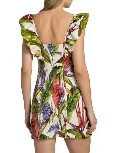 Farm Rio Women's Florart Sand Linen Minidress - Sand - Size XL | Thumbnail 5 Farm Rio Women's Florart Sand Linen Minidress - Sand - Size XL | Thumbnail 5