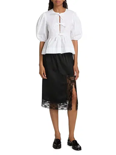Marc Jacobs Women's Lace-Trimmed Satin Slip Midi-Skirt | Thumbnail 2 Marc Jacobs Women's Lace-Trimmed Satin Slip Midi-Skirt | Thumbnail 2