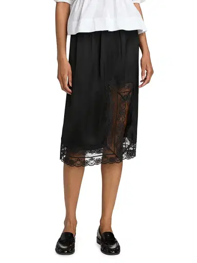 Marc Jacobs Women's Lace-Trimmed Satin Slip Midi-Skirt | Thumbnail 3 Marc Jacobs Women's Lace-Trimmed Satin Slip Midi-Skirt | Thumbnail 3