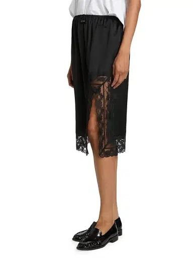 Marc Jacobs Women's Lace-Trimmed Satin Slip Midi-Skirt | Thumbnail 4 Marc Jacobs Women's Lace-Trimmed Satin Slip Midi-Skirt | Thumbnail 4