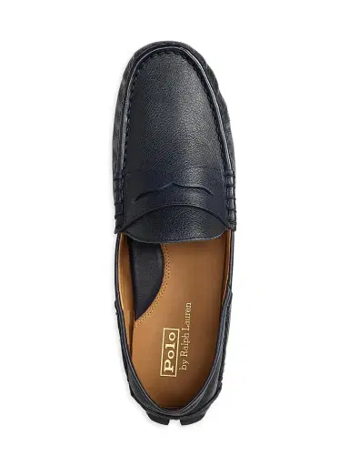 Polo Ralph Lauren Men's Anders Leather Driving Loafers - Hunter Navy - Size 9 | Thumbnail 4