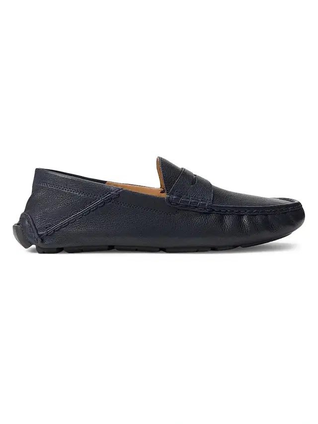 Polo Ralph Lauren Men's Anders Leather Driving Loafers - Hunter Navy - Size 9