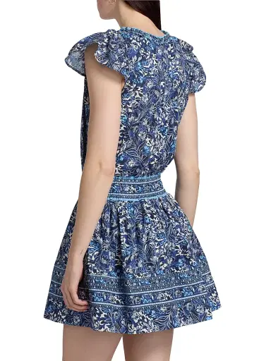Ramy Brook Women's Tahlia Printed Cotton Minidress - Navy Floral - Size XXL | Thumbnail 5