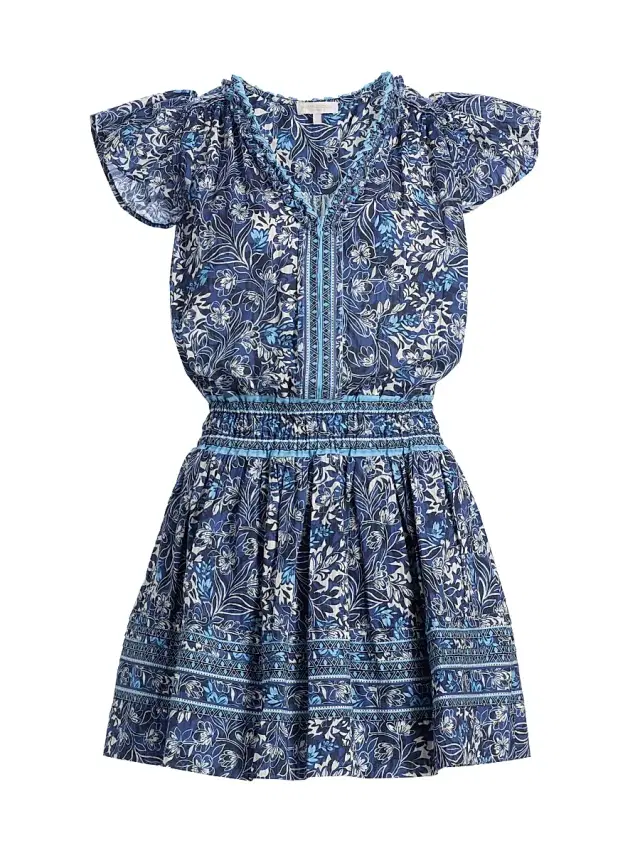Women's Tahlia Printed Cotton Minidress - Navy Floral