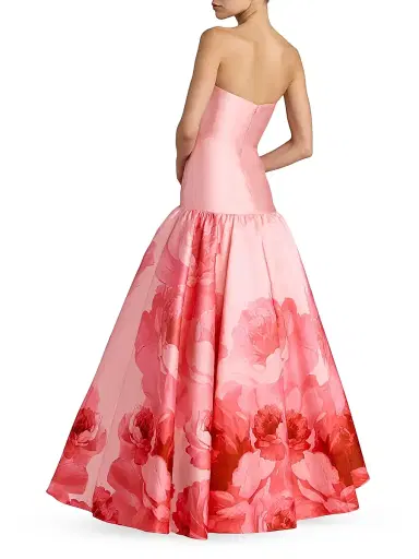 Mac Duggal Women's Floral Mikado Strapless Gown - Blush Multi - Size 14 | Thumbnail 2 Mac Duggal Women's Floral Mikado Strapless Gown - Blush Multi - Size 14 | Thumbnail 2