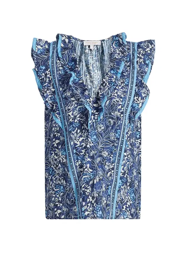 Ramy Brook Women's Samson Printed Cotton Top - Navy Floral