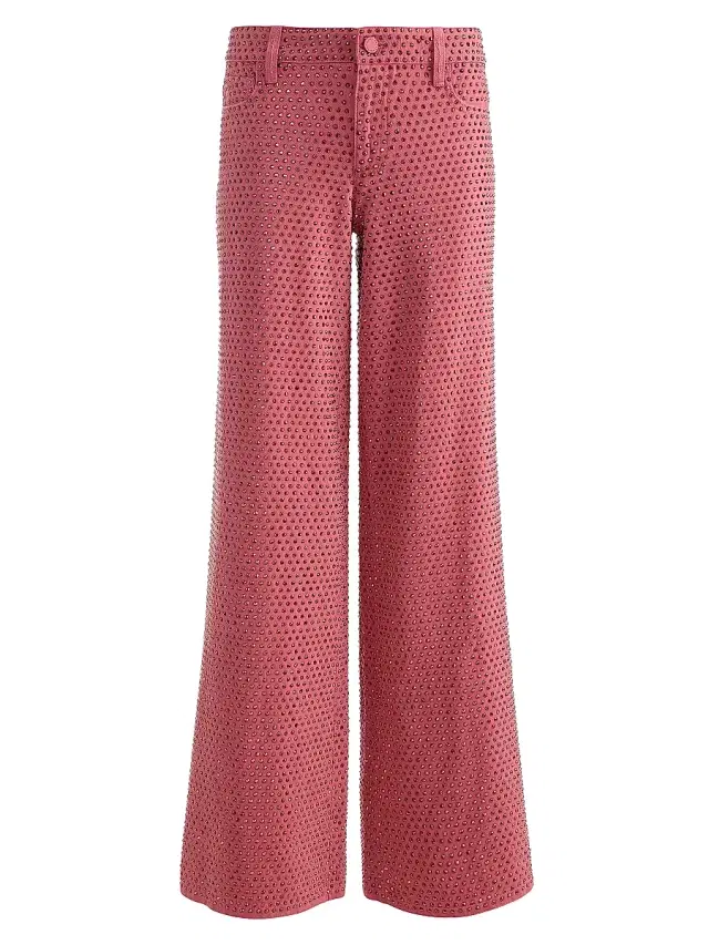 ALICE + OLIVIA Women's Amazing Studded Low-Rise Baggy Jeans - Deep Rose Rose Gold