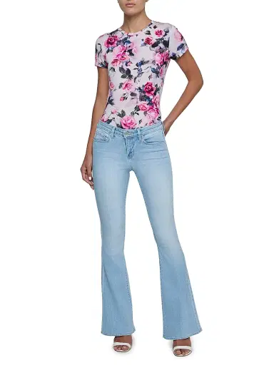 L'Agence Women's Taney Low-Rise Sneaker-Flared Jeans - Normandie - Size 32 | Thumbnail 2