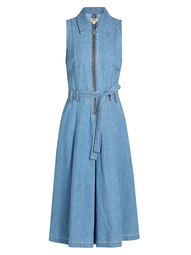 L'AGENCE Women's Kieran Denim Belted Shirtdress - Oracle