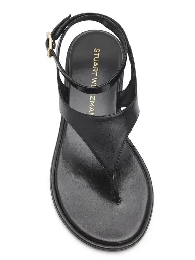 Stuart Weitzman Women's Marley Wrap-Around Leather Thong Sandals - Black - Size 9.5 | Thumbnail 4 Stuart Weitzman Women's Marley Wrap-Around Leather Thong Sandals - Black - Size 9.5 | Thumbnail 4