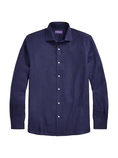Ralph Lauren Purple Label Men's Linen Shirt - Spring Navy - Size XXL | Thumbnail 1