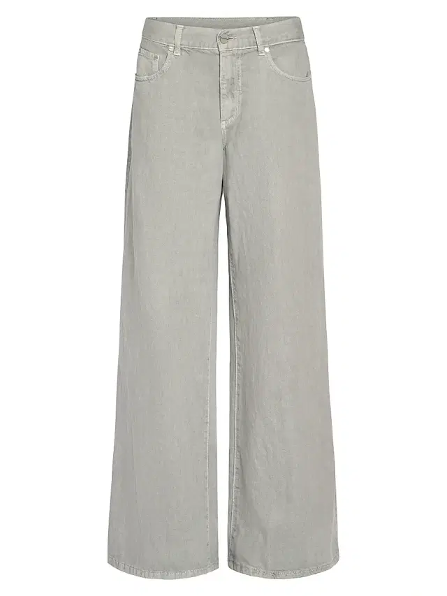 TWP Women's Tiny Dancer Wide-Leg Jeans - Oyster Mushroom