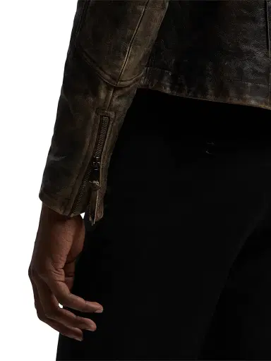 Ralph Lauren Purple Label Men's Thruxton Leather Moto Jacket - Luggage Brown | Thumbnail 6