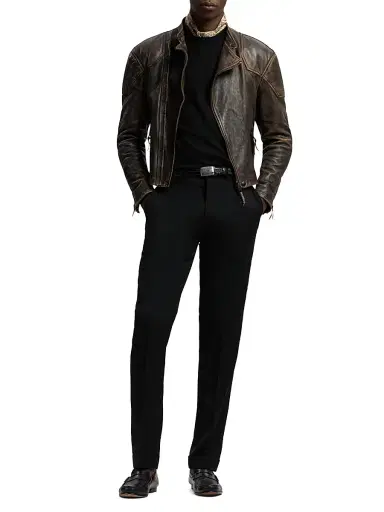Ralph Lauren Purple Label Men's Thruxton Leather Moto Jacket - Luggage Brown | Thumbnail 1