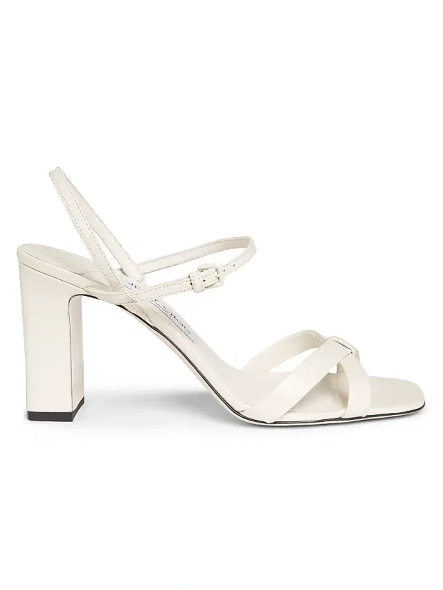 Jimmy Choo Women's Elsy 85MM Leather Slingback Sandals - Latte