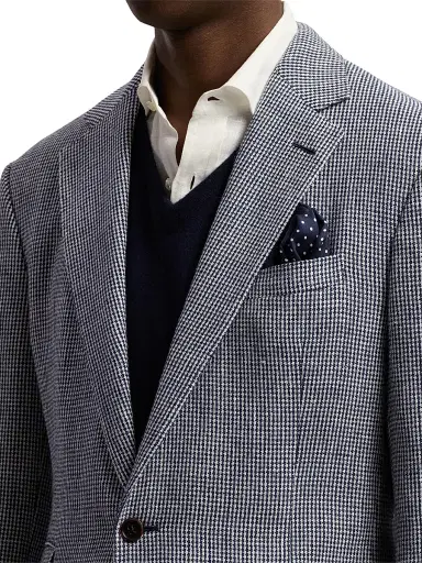 Ralph Lauren Purple Label Men's Kent Hand-Tailored Tick-Weave Sport Coat - Navy White - Size 40 | Thumbnail 6 Ralph Lauren Purple Label Men's Kent Hand-Tailored Tick-Weave Sport Coat - Navy White - Size 40 | Thumbnail 6