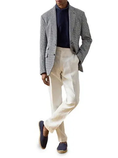 Ralph Lauren Purple Label Men's Kent Hand-Tailored Tick-Weave Sport Coat - Navy White - Size 40 | Thumbnail 8 Ralph Lauren Purple Label Men's Kent Hand-Tailored Tick-Weave Sport Coat - Navy White - Size 40 | Thumbnail 8