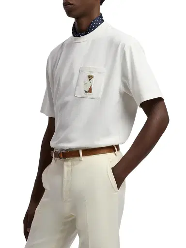 Ralph Lauren Purple Label Men's Polo Bear Relaxed-Fit T-Shirt - Deckwash White | Thumbnail 4