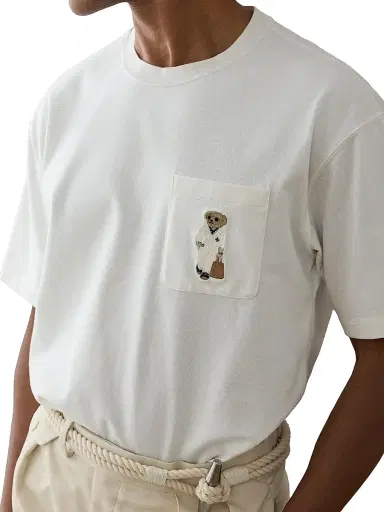 Ralph Lauren Purple Label Men's Polo Bear Relaxed-Fit T-Shirt - Deckwash White | Thumbnail 7