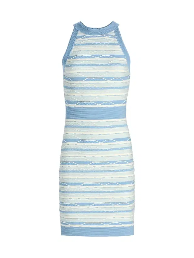 Milly Women's Sadie Textured Striped Knit Minidress - Blue Multi
