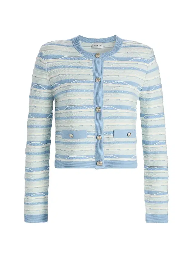 Milly Women's Skye Striped Cardigan - Blue Multi