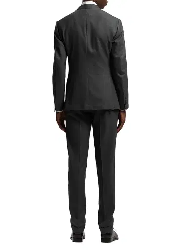 Ralph Lauren Purple Label Men's Kent Hand-Tailored Wool Birdseye Suit - Charcoal Multi - Size 48 | Thumbnail 3