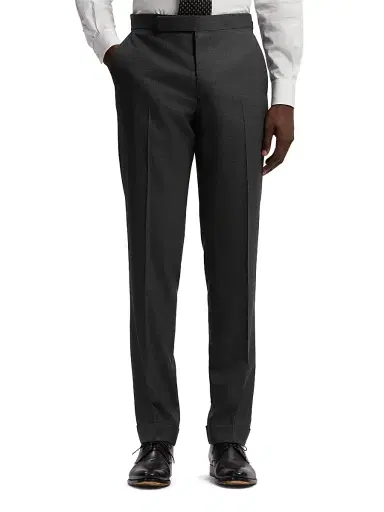Ralph Lauren Purple Label Men's Kent Hand-Tailored Wool Birdseye Suit - Charcoal Multi - Size 48 | Thumbnail 4